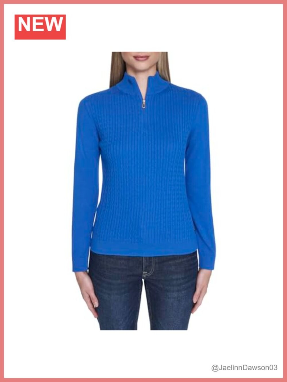 Quarter Zip Mockneck Cable Sweater Long Sleeve Pullover